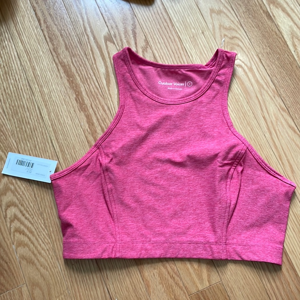 NWT Outdoor Voices Athena Crop Tank Hot Pink size large